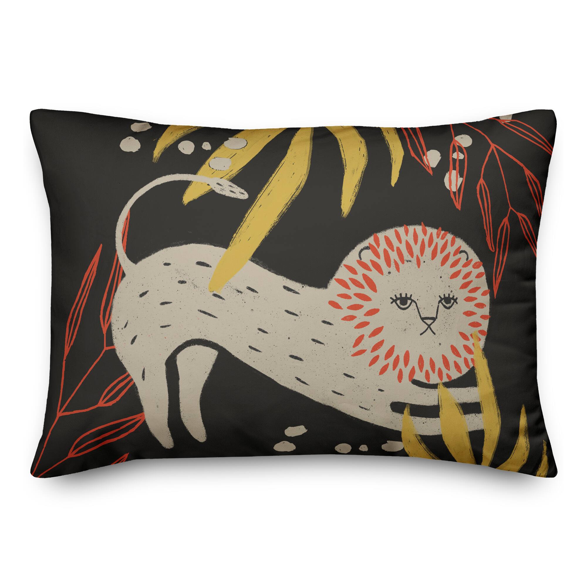 Stretching Lion 14" x 20" Throw Pillow